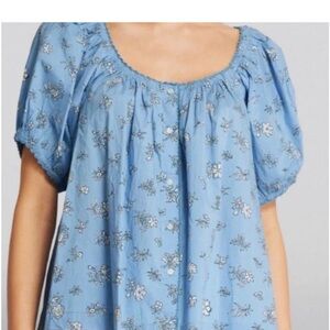 ISO Doen Tennessee Light Blue Floral Blouse